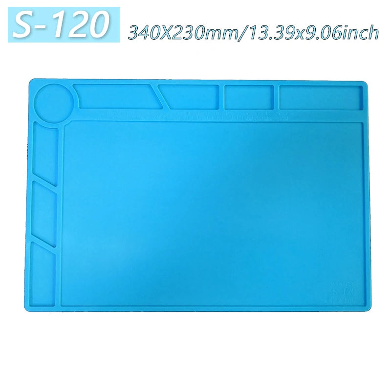 Magnetic Silicone Soldering Mat – Heat Resistant 932°F (500°C) Anti-Static Work Mat for Phone Laptop Watch Repair