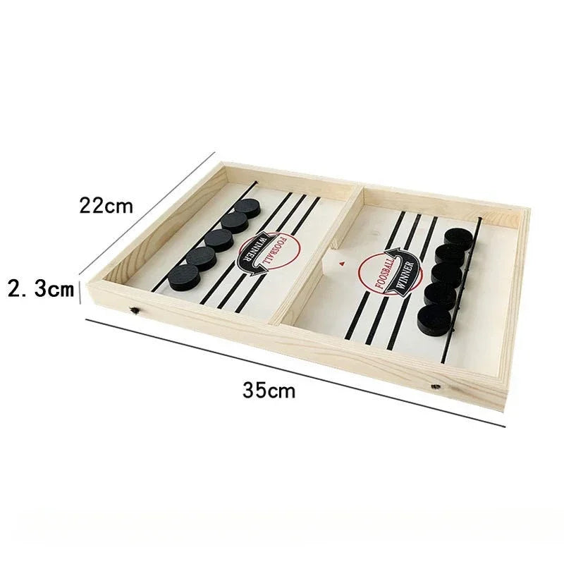 Wooden Sling Puck Catapult Board Game – Fast 2-Player Family & Parent-Child Tabletop Game