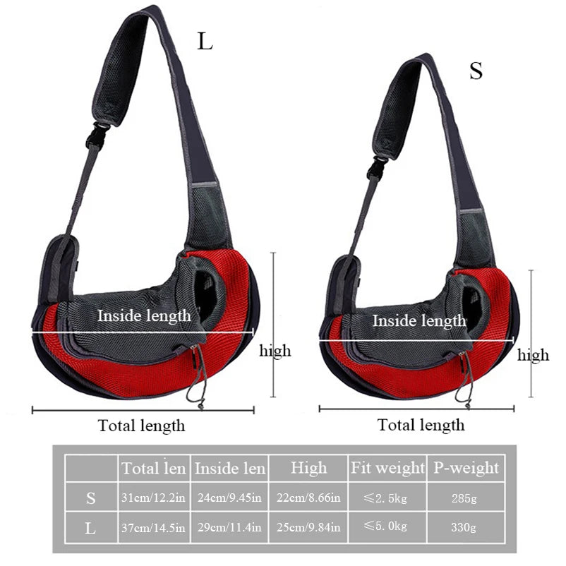 Crossbody Pet Carrier Sling Backpack – Breathable Thickened Nylon for Small Dogs & Cats