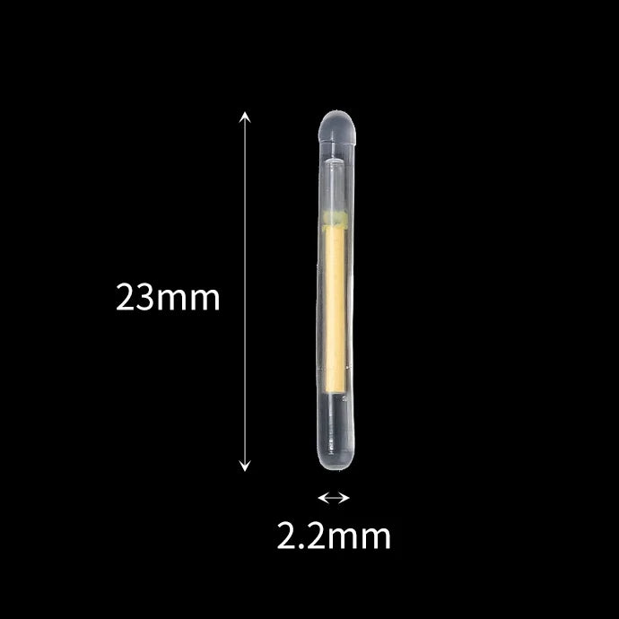 50/100-Pack Fluorescent Firefly Fishing Rod Lights – Glow Night Float Lights, Sizes 2.2–4.5mm (0.09–0.18 in)
