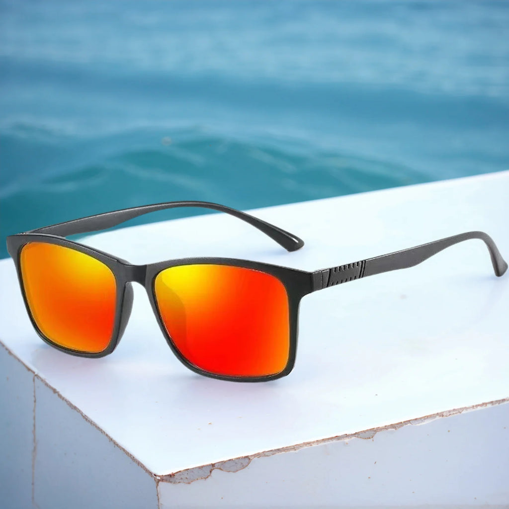 UV400 Cycling Sunglasses – Unisex Square TR-90 Frame Sport Sunglasses for Driving & Fishing