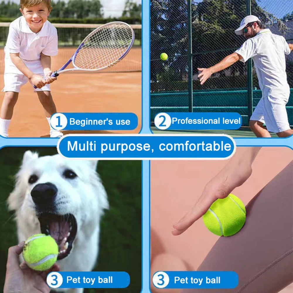 Practice Tennis Balls - 6 or 12 Pack (2.56 in / 65 mm) Felt Rubber Training Balls with Mesh Carry Bag