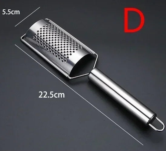 Stainless Steel Handheld Cheese Grater - Multi-Purpose Food Grater for Chocolate, Butter, Fruit & Vegetables