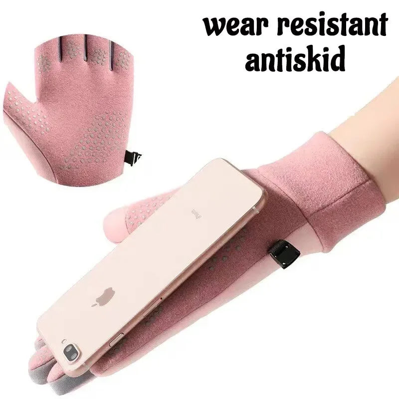 Women's Waterproof Winter Cycling Gloves - Windproof Anti-Slip Warm Outdoor Sports Gloves