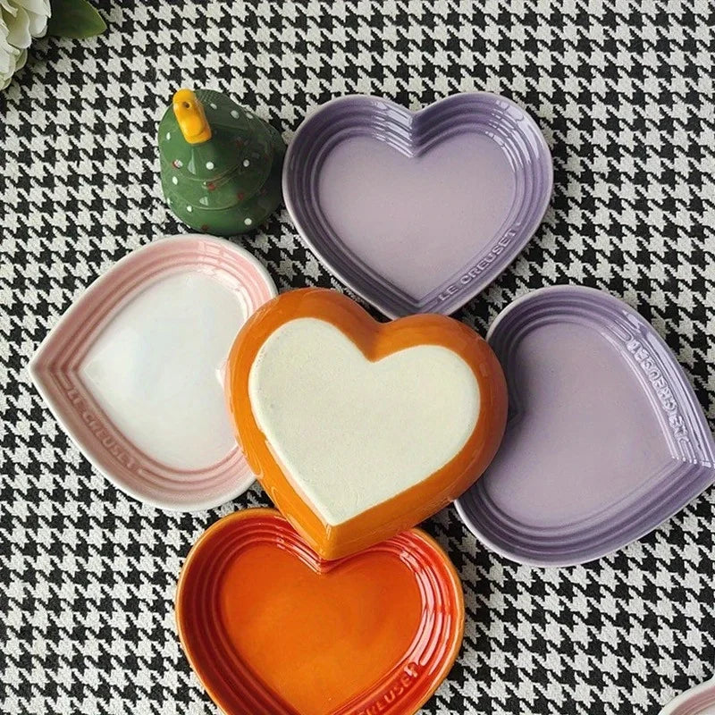 Heart-Shaped Ceramic Pet Bowl 12 cm (4.7 in) – Wide Anti-Vomiting Design for Small Cats & Dogs