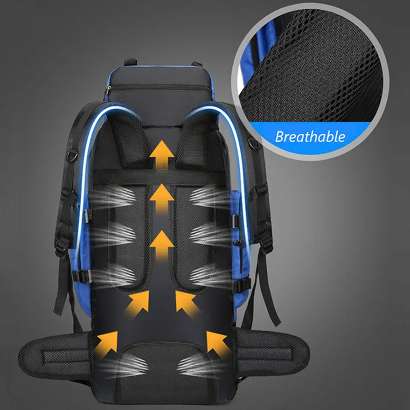 90L Waterproof Hiking Backpack - Large Capacity Trekking Rucksack for Camping & Travel (Unisex)
