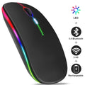 Dual-Mode Wireless Mouse Bluetooth 5.2 & 2.4G Rechargeable Silent LED Backlit Optical Mouse for PC Laptop Mac Tablet