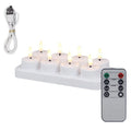 LED Flameless Candle Set 4/6/8/12 Pack – Remote & Charging Base, Battery-Operated Tea Lights for Wedding & Party Decor