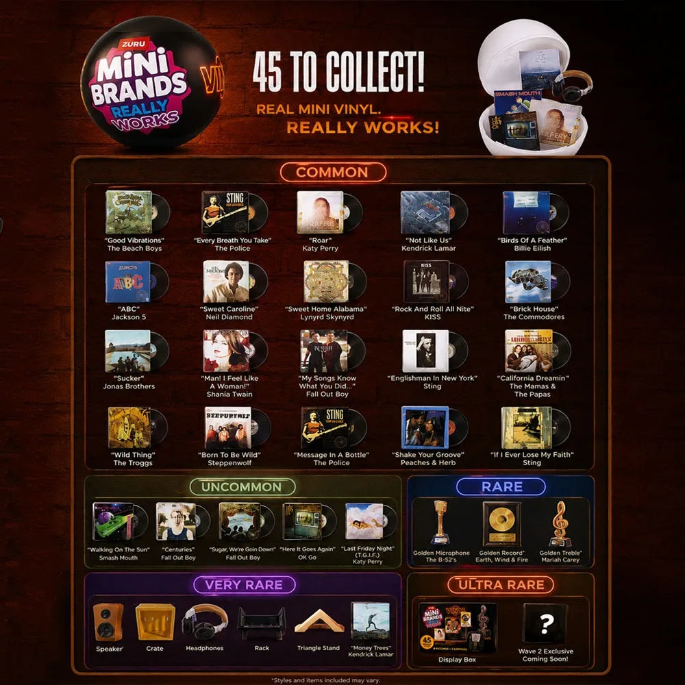 Mini Vinyl Surprise Ball – Playable Mini Records Collectible Blind Capsule for Music Lovers & Miniature Toy Collectors