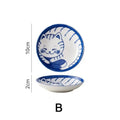 Japanese-Style Ceramic Lucky Cat Sauce Dish - Cute Dessert & Sushi Plate (1 or 4-Pack)