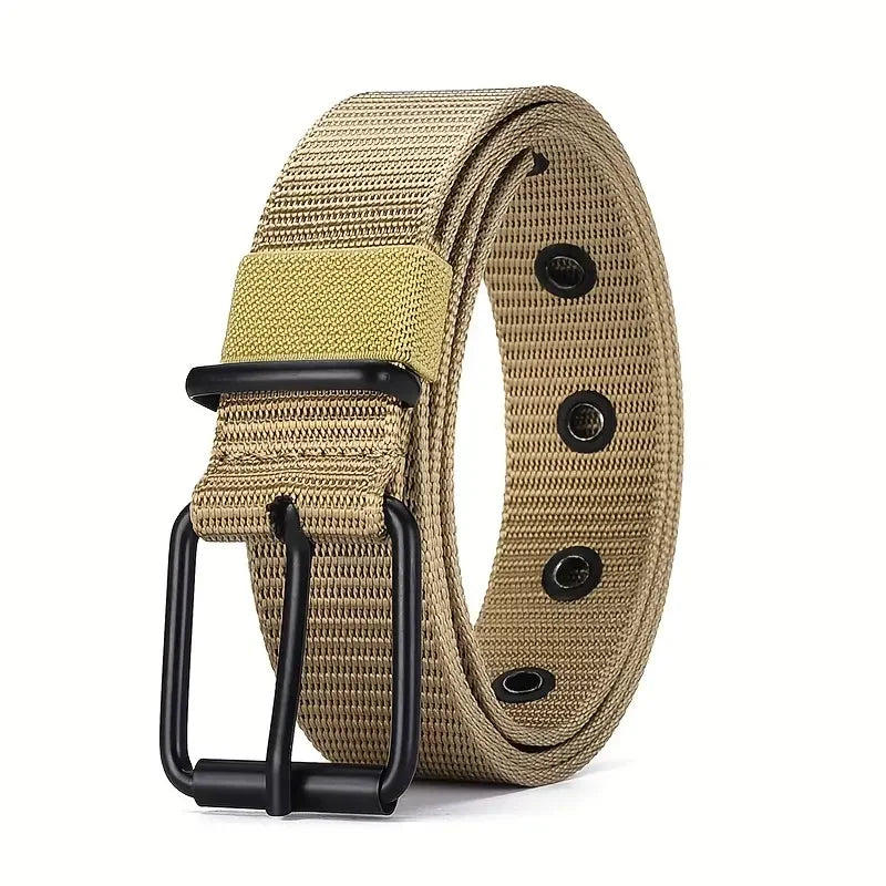 Durable Nylon Canvas Tactical Belt – Heavy-Duty Work Belt with Quick-Release Prong Buckle, 3.4 cm (1.34 in) Width