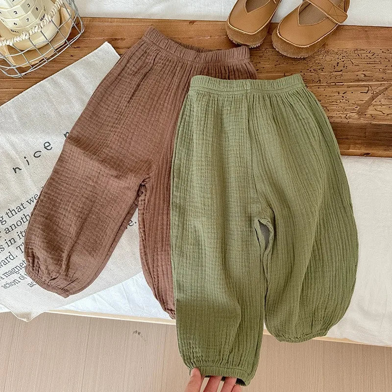 Kids Anti-Mosquito Harem Pants – Breathable Summer Bloomers for Boys & Girls (9M–6Y)