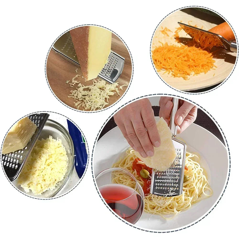 Stainless Steel Handheld Cheese Grater - Multi-Purpose Food Grater for Chocolate, Butter, Fruit & Vegetables