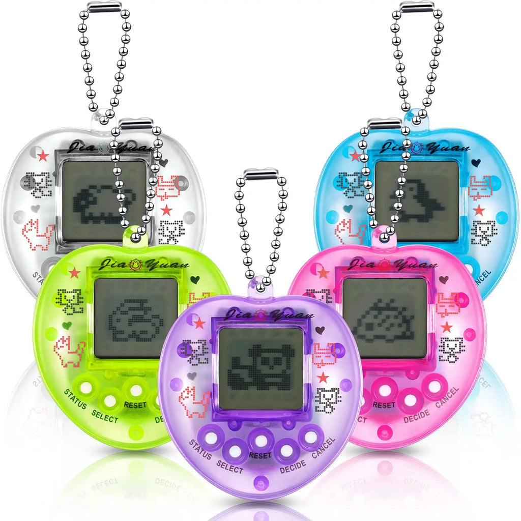 Retro Virtual Pet Handheld Game Console – Tamagotchi-Style Electronic Pets Keychain, Multilingual