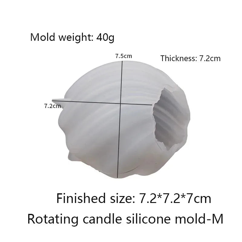 3D Geometric Wave Silicone Candle Mold - Rotating Pillar DIY Soap & Resin Craft, 8.7 x 8.5 x 8.5 cm (3.4 x 3.3 x 3.3 in)
