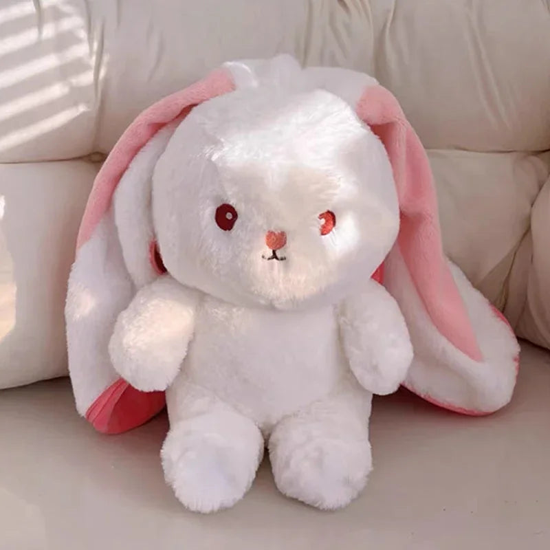 25 cm (9.8 in) Strawberry Carrot Rabbit Plush Toy - Transforming Fruit Bunny Stuffed Animal for Kids Birthday Gift