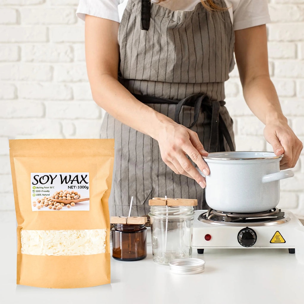 Natural Soy Wax Flakes for Candle Making — Additive-Free DIY Candle Supplies, 100g/200g/453g/1000g (3.5oz/7.1oz/16oz/35.3oz)