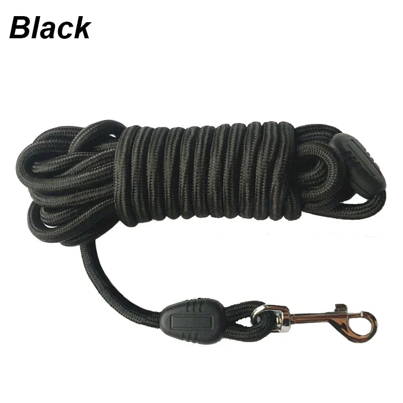 Heavy-Duty Nylon Dog Training Leash – 5m / 10m / 15m (16 / 33 / 49 ft) Long Recall & Agility Lead for Medium to Large Dogs