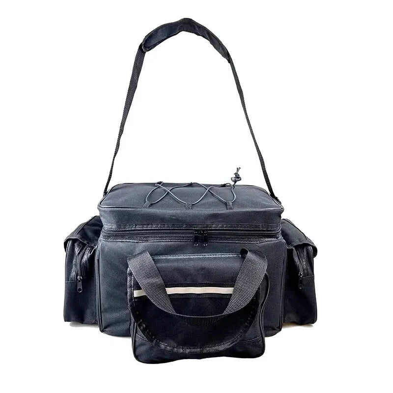 Waterproof Fishing Tackle Bag 50 x 30 x 25 cm (19.7 x 11.8 x 9.8 in) Large Capacity Nylon Two-Layer Shoulder Bag