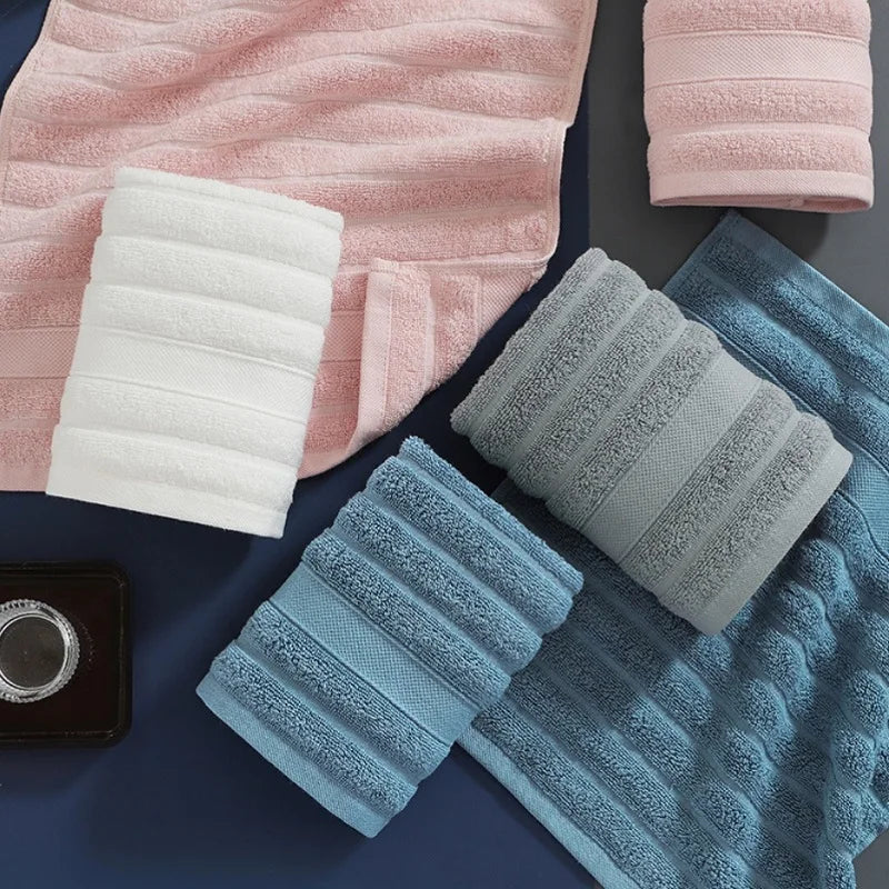 4-Pack Cotton Face Washcloths 13.4 x 13.4 in (34 x 34 cm) Soft Absorbent Square Hand Towels for Kids & Women