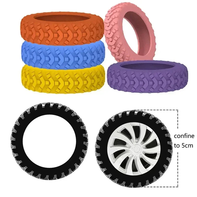 8-Pack Silicone Luggage Wheel Covers – 5 cm (2.0 in) Noise-Reducing Suitcase Caster Protectors