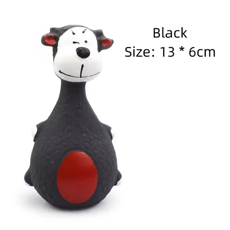 1-Pack Round-Bellied Cartoon Squeaky Dog Toy - Bite-Resistant Latex Rubber, Purple Elephant / White Cow / Brown Options