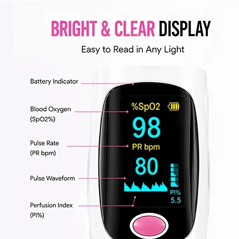 2-in-1 Fingertip Pulse Oximeter & Blood Pressure Monitor with OLED Display — Portable SPO2 & Pulse Rate Monitor