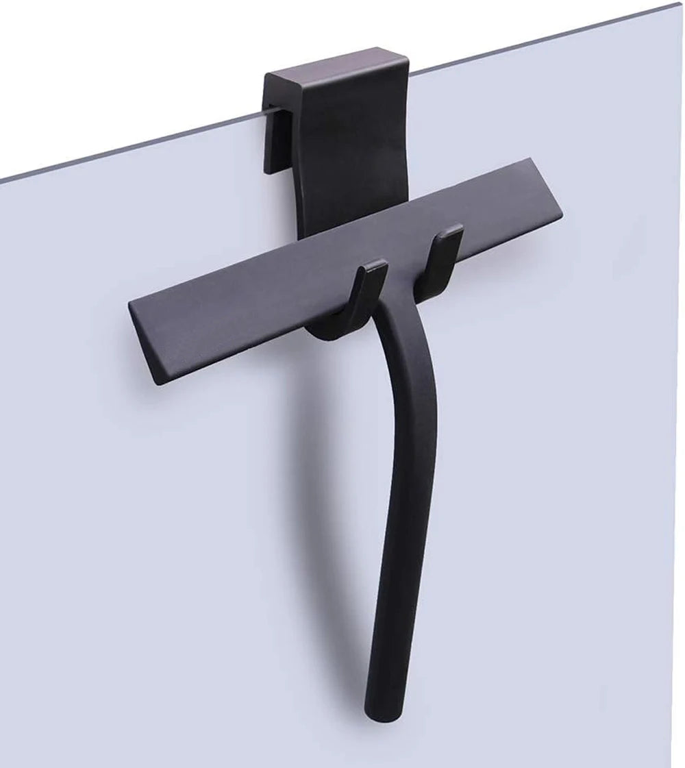 Matte Black Silicone Shower Squeegee 9 in (23 cm) - Streak-Free for Glass, Mirrors, Tiles & Car Windows