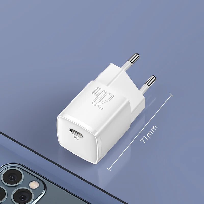 20W USB-C PD Fast Charger – Portable Type-C Wall Adapter, PD 3.0 & QC3.0 Compatible for Modern Smartphones