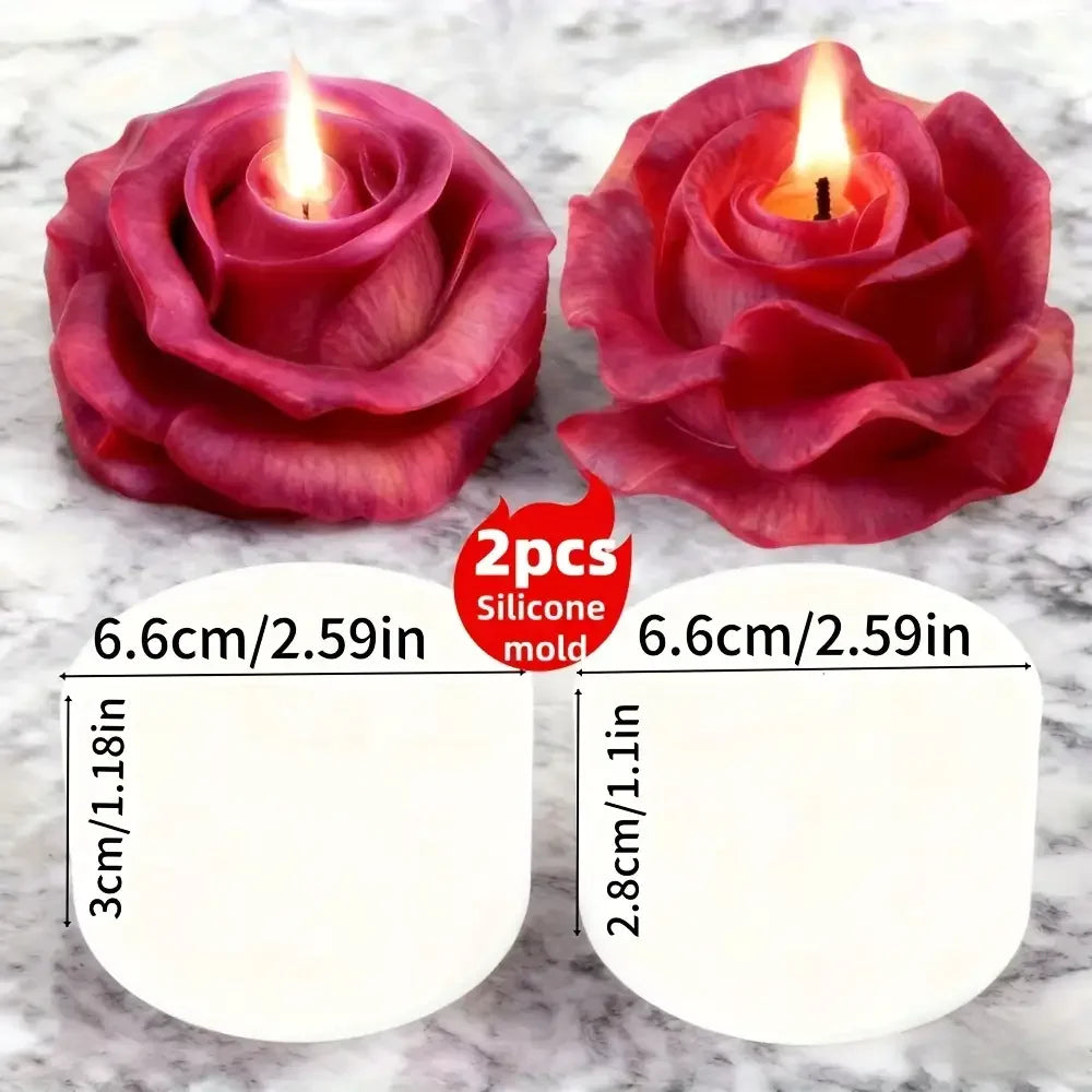 1 Reusable Rose S1-Pack Rose Silicone Mold for Soap, Candle, Clay & Plaster Crafts, Layered Petal Realistic Center, Flexible Reusable DIY Mold