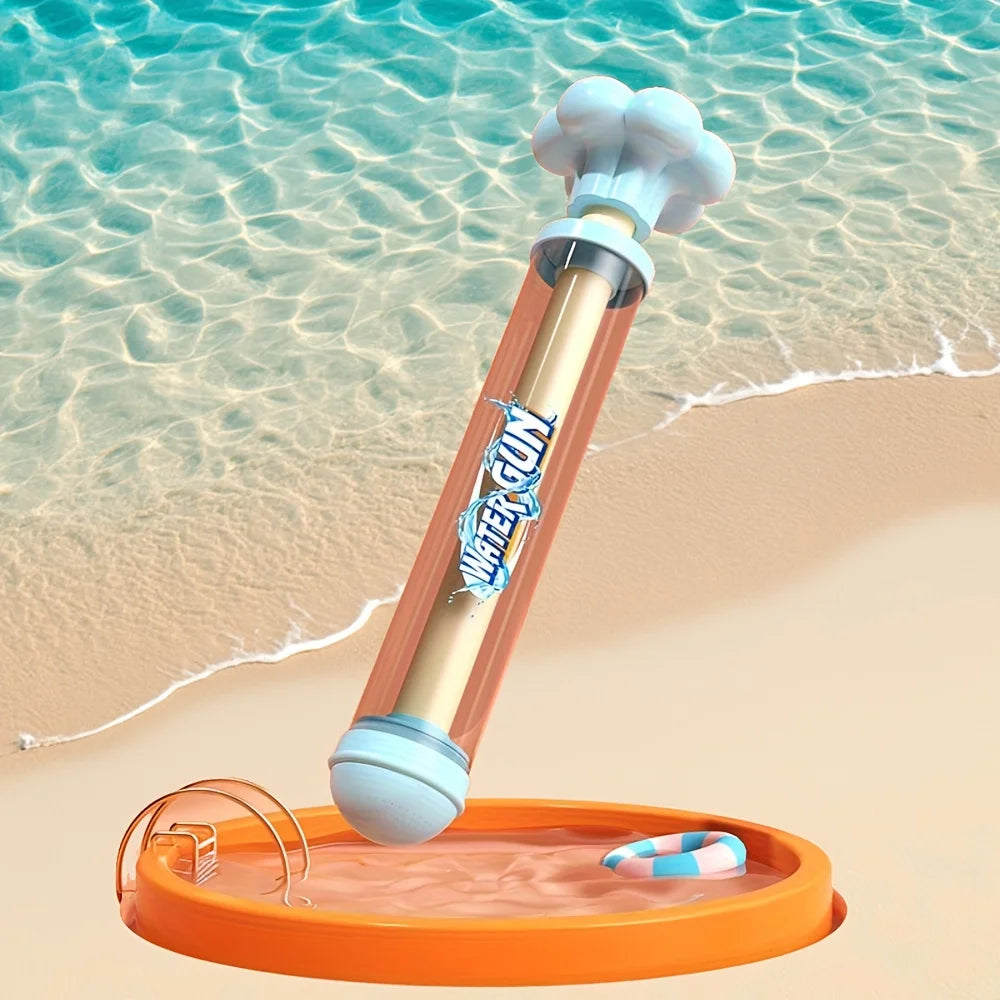 Pusher-Style Water Jet Spray Toy Firework Splash Pool Sprinkler for Kids (Yellow/Blue/Purple/Pink)