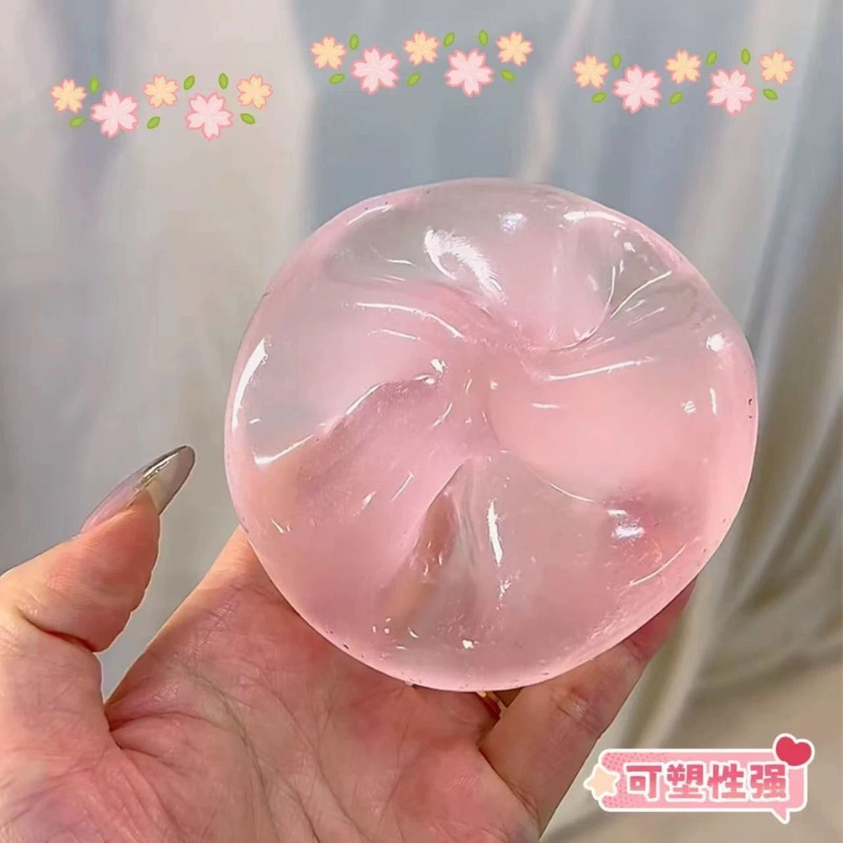 Blue Maltose Squishy Stress Relief Toy - Soft Transparent Slow-Rebound Sensory Fidget