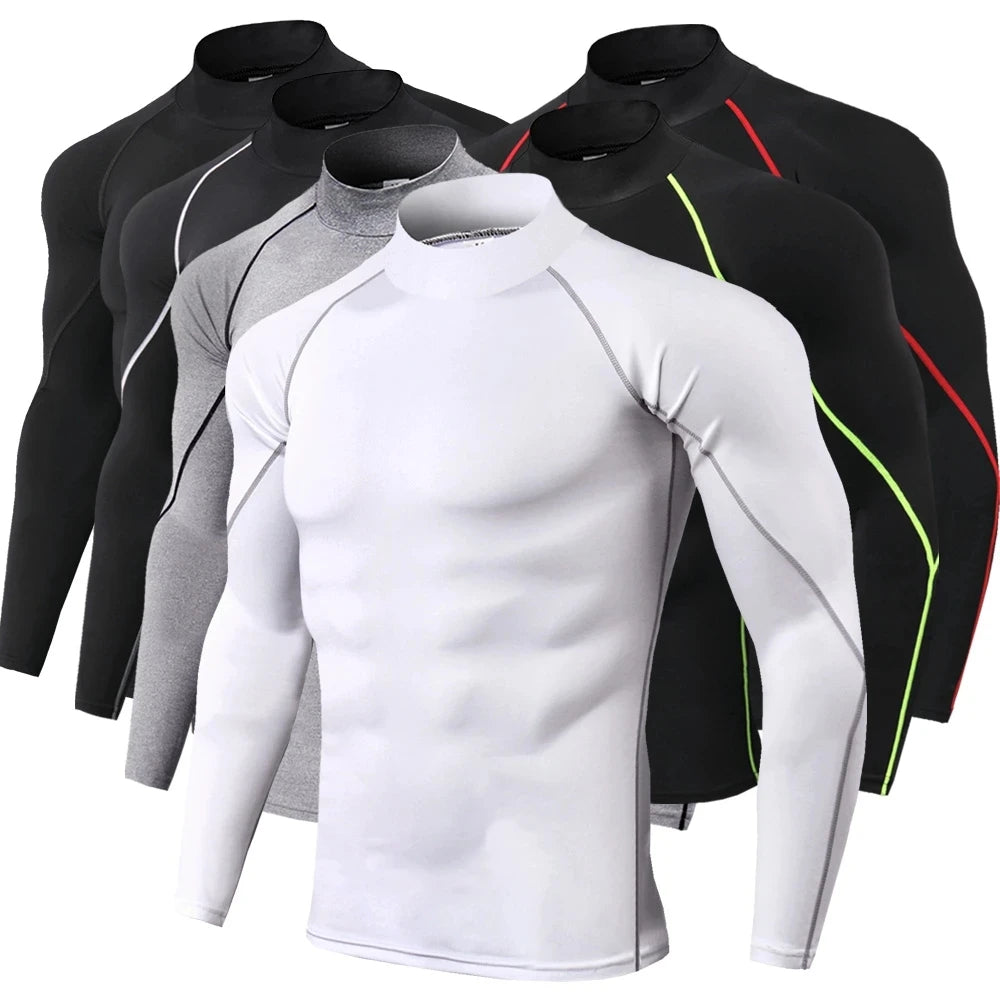 Men's Compression Long Sleeve Quick-Dry Gym Shirt for Running and Fitness Rashguard