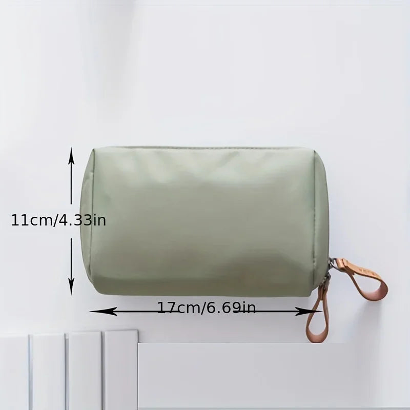 Small Solid Color Portable Makeup Bag - Waterproof Travel Cosmetic Pouch Organizer