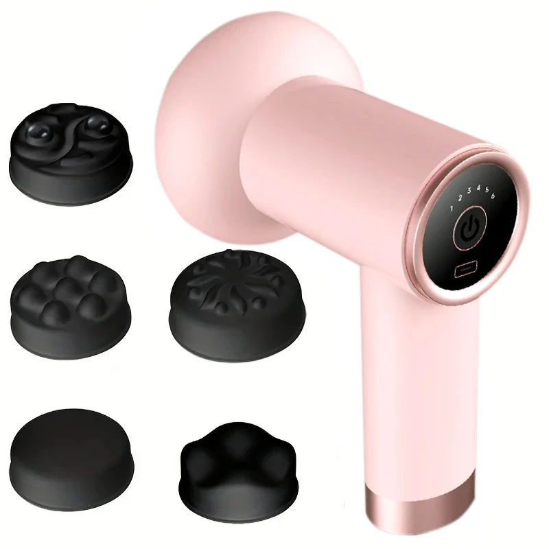 Wireless Handheld Massage Gun – Portable Rechargeable Percussion Massager for Neck, Shoulder, Back & Waist (Pink/White)