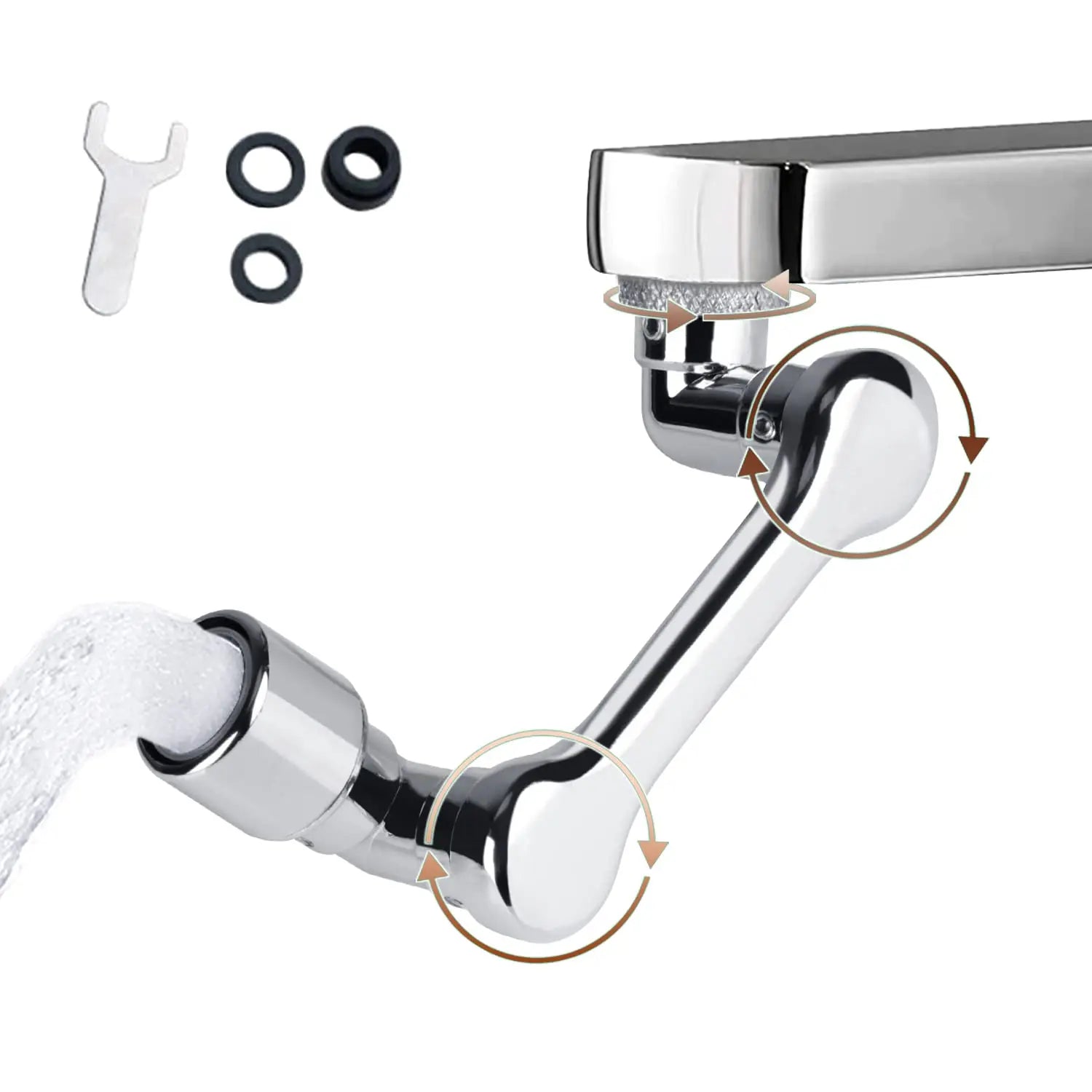 1080° Universal Rotating Faucet Extender – Dual-Mode Swivel Aerator for Kitchen & Bathroom
