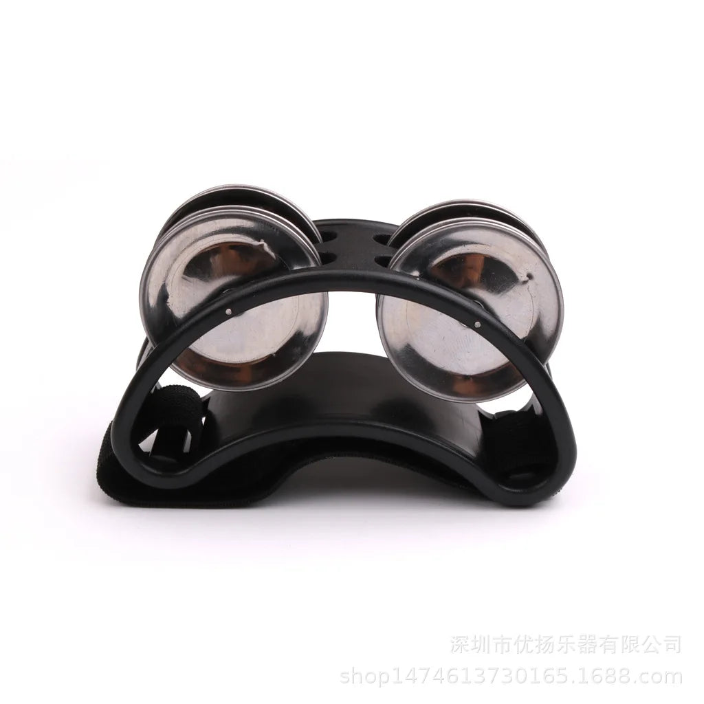 Mini Elliptical Tambourine Jingle Drum — Hand & Foot Percussion Instrument for Kids, Party & Karaoke