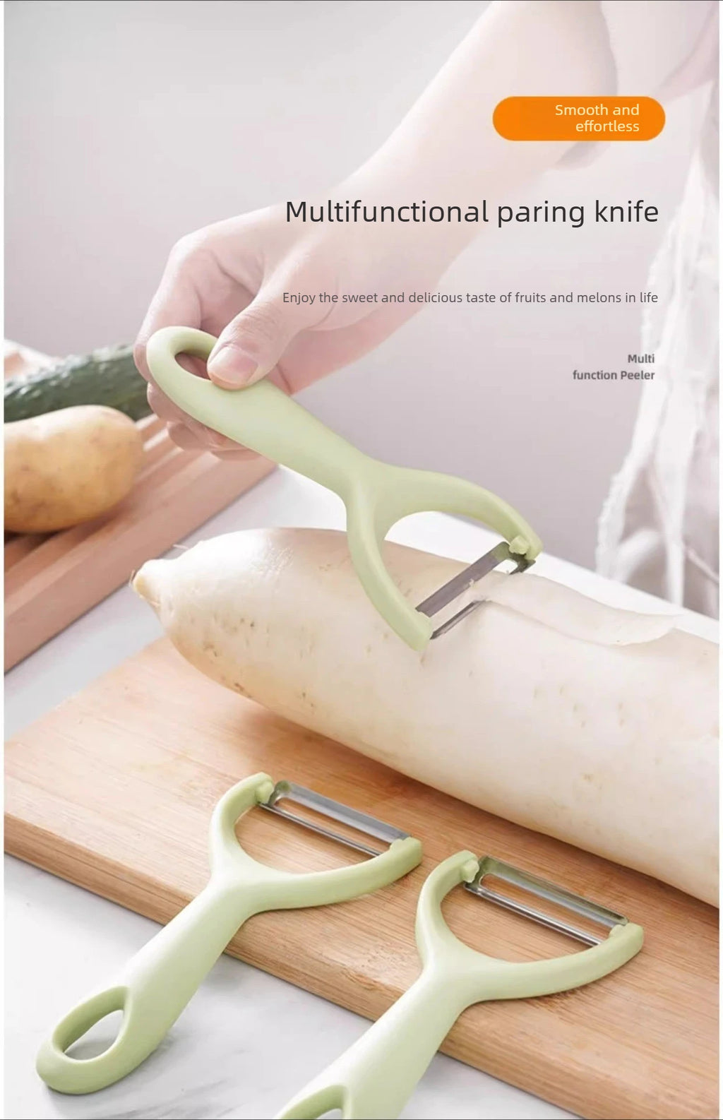 Stainless Steel Vegetable & Fruit Peeler with PP Handle, Ergonomic Potato Peeler