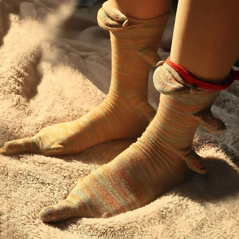 Women's Christmas Crocodile Knit Socks - Cute Funny Animal Holiday Crew Socks