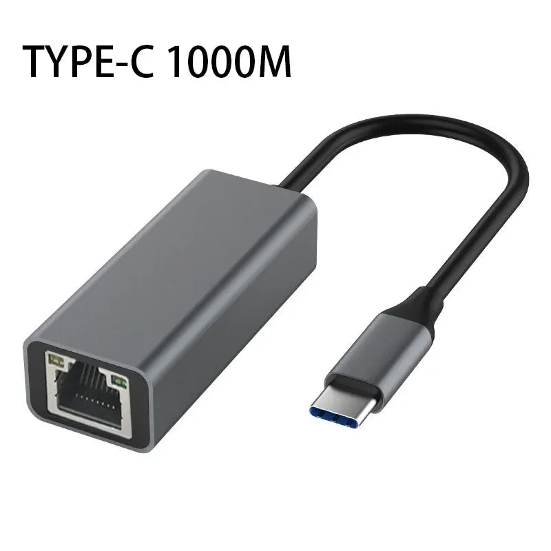 USB-C to Ethernet Adapter RJ45 Gigabit 10/100/1000Mbps - USB Type-C Network Adapter for MacBook & Windows PCs