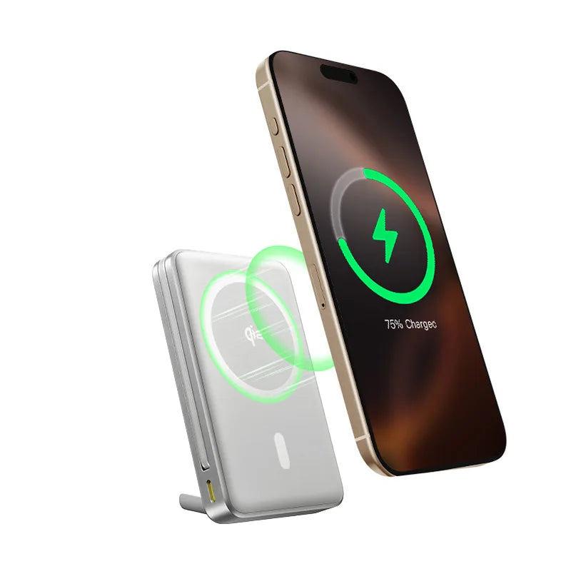 10000mAh 45W Magnetic Wireless Power Bank — 25W Qi2.2 MagSafe-Compatible Portable Charger with Built-In USB-C Cable