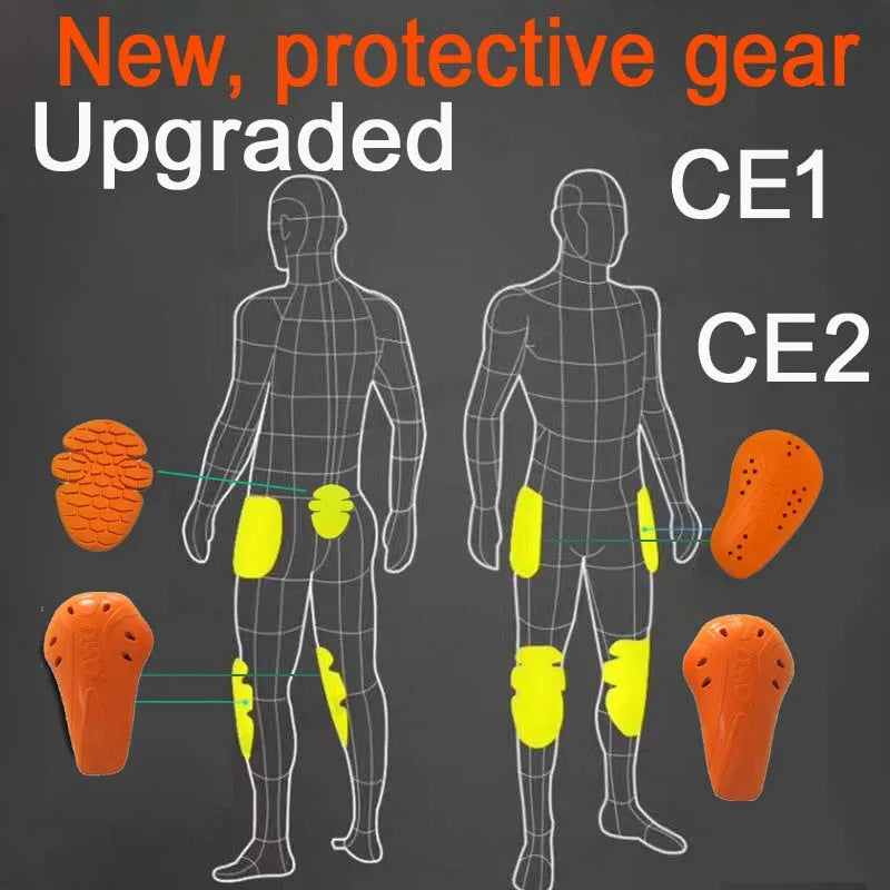Motorcycle Riding Jeans with Removable CE Level 1/2 Knee Armor, Kevlar Racing Moto Pants
