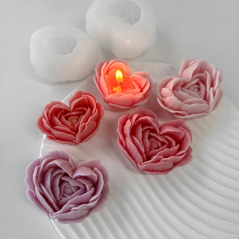 Silicone Rose Flower Mold for DIY Soap & Candles — Floral Resin, Wax & Gypsum Mold (3.0 x 2.4 x 1.6 in / 7.5 x 6 x 4 cm)