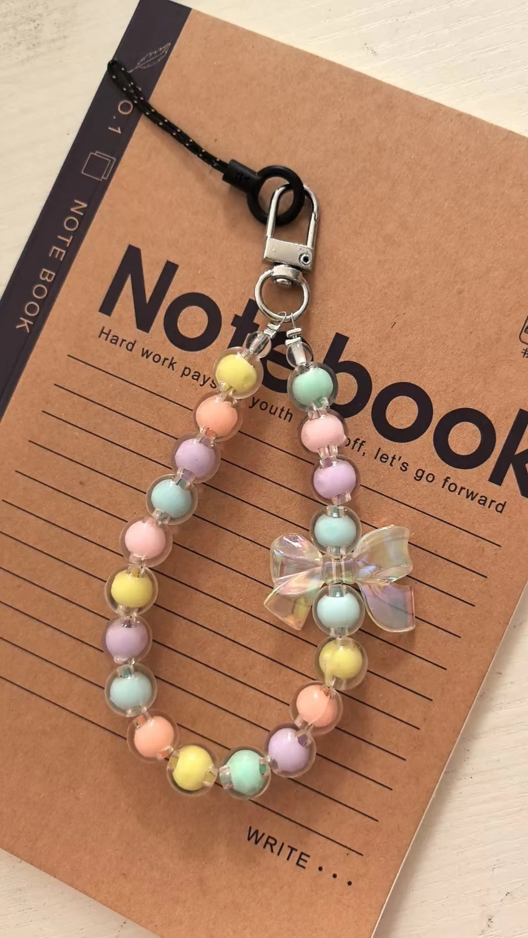 Colorful Macaron Bead Phone Lanyard Wrist Strap - Anti-Lost Short Handheld Mobile Chain for Women