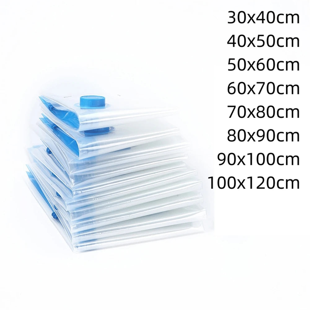 Vacuum Storage Bags with Valve – Space-Saving Compression Bags for Clothes, Blankets & Towels (Multiple Sizes, in/cm)