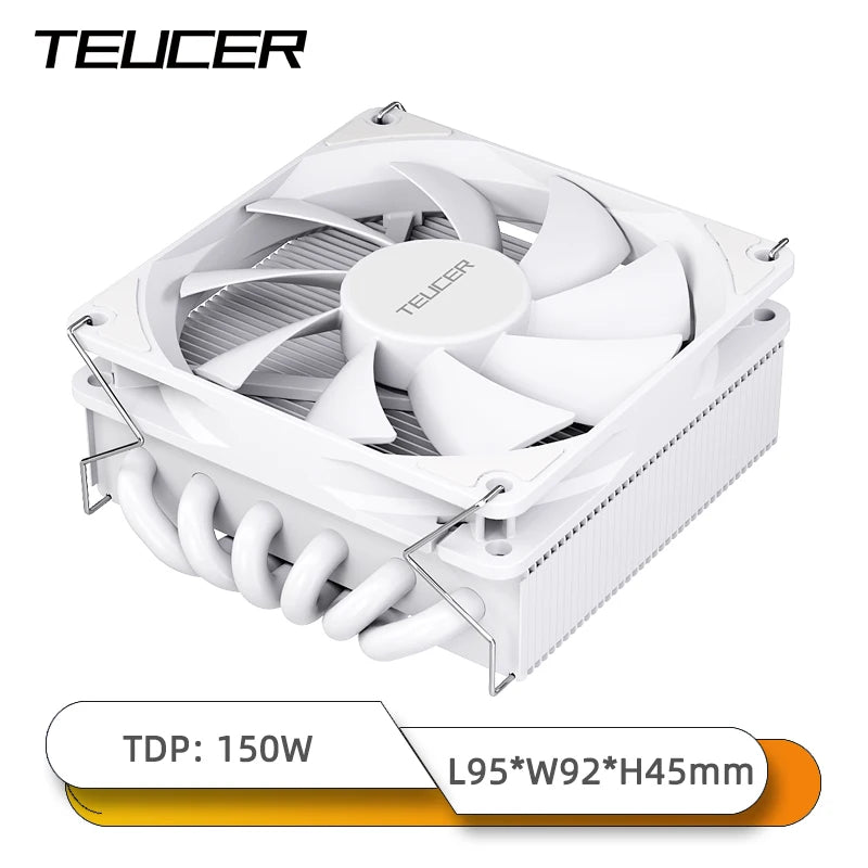 Low-Profile 6-Heatpipe CPU Cooler 45mm Height 150W TDP for AM5 AM4 and Intel LGA1700 1200 ITX Chassis