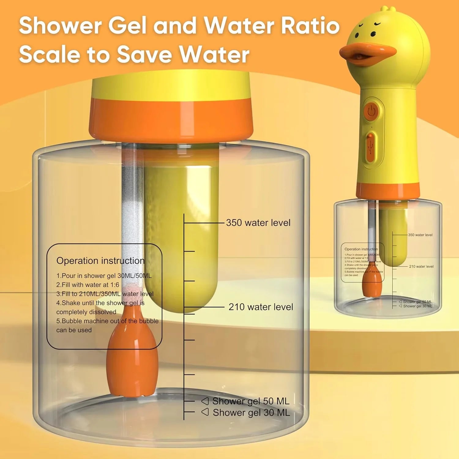 Cute Duck USB Rechargeable Electric Foam Soap Dispenser for Pet Bathing - Automatic Foamer for Dogs & Cats