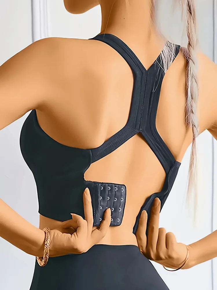 Seamless Push-Up Yoga Tank Bra Top for Women Breathable Wire-Free Sports Crop Workout Bra