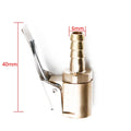 Brass Clip-On Tire Valve Air Chuck Adapter - Fits 6mm (0.24 in) & 8mm (0.31 in) Inflator Connector