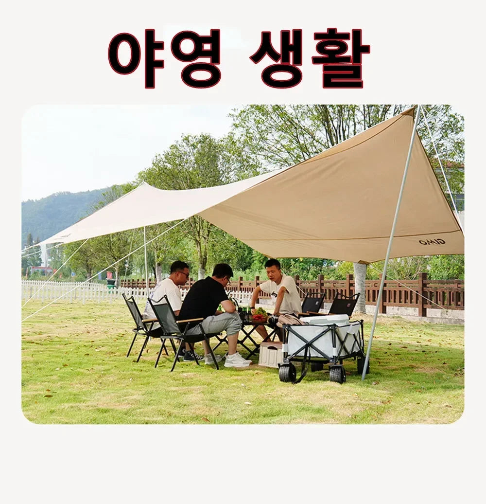 Khaki Folding Camping Chair with Beech Wood Armrests – 600D Oxford Fabric, Steel Frame – Portable Outdoor Chair (1/2/4-Pack)